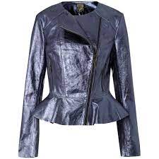 Biba Metallic Leather Jacket 340 Liked On Polyvore Featuring Outerwear Jackets Coats Jackets Coa Leather Jacket Metallic Jacket Leather Jackets Women