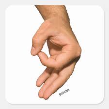 Circle Game Hand Gotcha Square Sticker