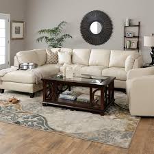 Sleek And Spacious The Devon Taupe Leather Sectional Has Plenty Of Leather Couches Living Room Affordable Living Room Furniture Leather Sectional Living Room