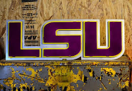 Louisiana State University Letters 3d Vintage Metal Artwork