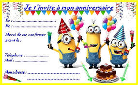 Etiquettes Et Invitations Minion Pour Les Anniversaires Modele Carte Invitation Anniversaire Invitation Anniversaire Garcon Carte Invitation Anniversaire Gratuite