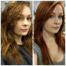 Before And After Brunette To Red Head Hair Style And Color Red Hair Red Henna Hair Head Hair