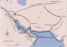 A Map Depicting Possible Routes Between And Among Near East Cities And Regions Including Ur Dilmun Magan And Ancient Mesopotamia Mesopotamia Ancient Mariner
