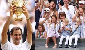 Getty roger federer's wife, mirka federer, reacts during the 2018 australian open. Roger Federer S Twin Sons And Daughters Score Love All Overshadows Dad S Historic Wimbledon 2017 Win With Cuteness See Pictures India Com