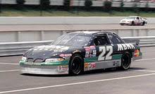 These cars race in big oval tracks with huge banked corners (up to 30 degrees and a little more). Ward Burton Wikipedia