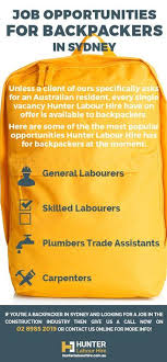 Backpacker Jobs Sydney Hunter Labour Hire Recruitment Job Sydney Construction Jobs