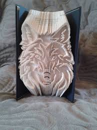 Wolf Head Book Folding Pattern Predator Prey Howling Wolf Etsy Book Folding Patterns Free Book Folding Patterns Book Folding