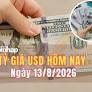 Tỷ giá USD hôm nay 13/8/2026: Đồng USD lấy lại đà tăng