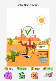 The camel may cross the eye of the needle, but will you cross the bar? Braindom Level 276 Help The Camel Answer Daze Puzzle
