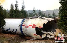 However, chinese authorities aren't able to bring the rocket down safely into the ocean. In An Eerie Scene Chinese Villagers Visit Rocket Crash Site Spaceflight Now