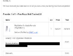 Customers are reporting that consoles they were told they were getting. Ps5 Pre Order Confirmation Screenshot