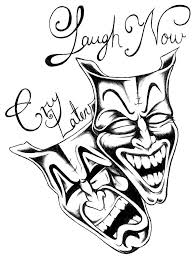 How to draw smile now cry later jester masks. Laugh Now Cry Later Laugh Now Cry Later Laptop Vinyl Decal My Drawings