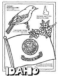 As idaho was a virgin state, i robed my goddess in white and made the liberty cap on the end of the spear the same color. Idaho On Crayola Com State Symbols Coloring Pages Idaho