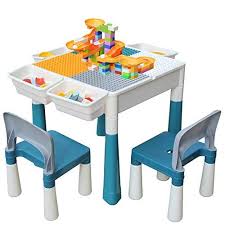Kids 4 In 1 Multi Activity Build Table And 2 Chair Set 120 Pieces Large Building Blocks Water Table B In 2020 Craft Tables With Storage Kids Table And Chairs Chair Set