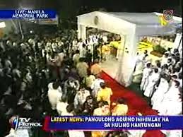 The funeral convoy briefly stopped at a monument to aquino's husband, benigno ninoy aquino jr. Death And Funeral Of Corazon Aquino