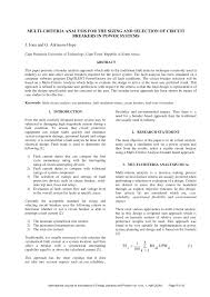 Relays can have many sets of switch contacts. Pdf Multi Criteria Analysis For The Sizing And Selection Of Circuit Breakers In Power Systems