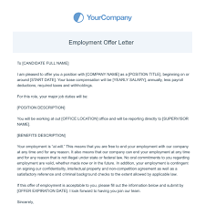 Employment Offer Letter Template | Formstack