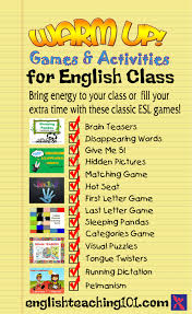 Esl Warm Up Activities With Powerpoint Download Esl Vocabulary Esl Lessons Esl Class