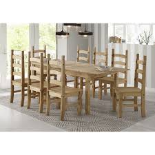 Classical design, solid, strong and comfy. Corona Mexican Solid Pine Extendable Dining Table With 8 Dining Chairs Furniture123