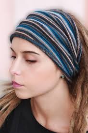 Knitted Headband Dreadlock Hair Accessories Tube Headband Sock Headband  Knitt Head Cover Headwear Ear Warmer Dark Shades Striped Headband