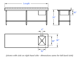 restaurant prep tables with built in sinks