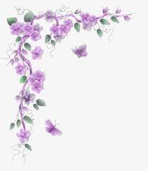 Purple Flowers Vines Flower Frame Floral Border Design Flower Printable