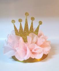 Crown Tiara Glitter Centerpiece Pink Gold Royal Princess Birthday Party Baby Shower Princess Glitter Centerpieces Princess Birthday Party