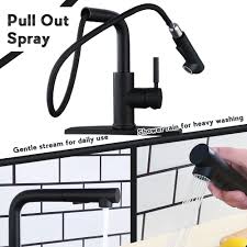 Your sink faucet probably isn't going to win any design awards. Buy Peppermint Matte Black Kitchen Sink Faucet With Pull Down Sprayer Single Lever Black Kitchen Faucet With Pull Out Spray Low Profile Faucet For Kitchen Sink Online In Vietnam B07dvt3dsx