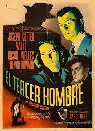 El tercer hombre (1949).Holly Martins, llega a una Viena de posguerra, donde la escasez de suministros ha llevado a un floreciente mercado negro. Llega por invitación de un ex amigo de la