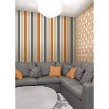 Touches of orange can be found on the pillows, throw. Free Download Decor Magnum Striped Designer Feature Wallpaper Orange Gold Grey 1000x1000 For Your Desktop Mobile Tablet Explore 47 Orange And Grey Wallpaper Orange And Black Wallpaper Orange Wallpaper