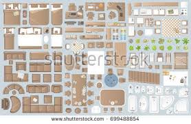 Icons Set Of Interior Furniture Top View Elements For The Floor Plan View From Above Furniture And Elements For Living R Tree Furniture Top View Interior