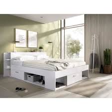 Tête de lit n°5 pour lit. Lit Adulte 160x200 Cm 3 Tiroirs Tete De Lit Avec Rangement Blanc Sax Cdiscount Maison