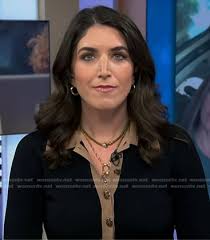 WornOnTV: Liz Kreutz's black contrast trim knit dress