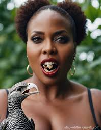 a very beautiful curvy mature african american giantess with a dead  miniature man inside mouth Prompts | Stable Diffusion Online