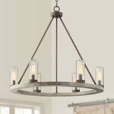 Lillian 27 Wide Gray Wood Ring Wagon Wheel Chandelier 39g03 Lamps Plus Chandelier Lighting Wood Chandelier Wagon Wheel Chandelier