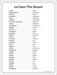 La Casa The House Spanish Vocabulary Activities Vocabulary Activities Spanish Vocabulary Vocabulary