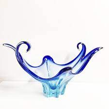 Vintage Blue Murano Glass Vase 1960s