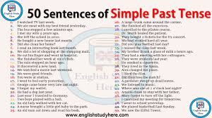 50 Sentences Of Simple Past Tense Simple Past Tense Simple Present Tense English Past Tense