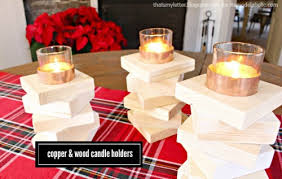 We have brought this collection of 50 diy candle holders and votives for you, that will please all candle lovers! C Is For Copper Wood Candle Holders Jaime Costiglio