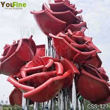 See more ideas about metal flowers, metal yard art, yard art. Large Outdoor Rose Stainless Metal Flowers Sculpture For Sale Css 127 You Fine Sculpture