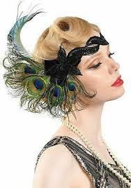 Zivyes Peacock Flapper Headband 1920s Headpiece For Women Roaring 20s Accessorie Fashion Clothing Sh 1920s Headpiece Roaring 20s Hairstyles Flapper Headband