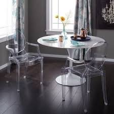 Corvus Irene Modern Clear Acrylic Dining Chair With Armrests Set Of 2 N A Acrylic Dining Chairs Dining Chairs Dining Room Small