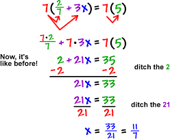 In this equation we can see there are two fractions at the left and one at the right, as both fractions are divided by 2, you should convert the number of the right (in this case 3) into a fraction divided by 2, in this case, we can use 6/2 (that is equal to 3) and the equation would be: Solving Equations Cool Math Pre Algebra Help Lessons How To Deal With Fractions Decimals