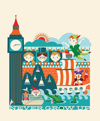 Never Grow Up Via Twittering Bird Neverland Print Peter Pan And Tinkerbell Peter Pan Disney