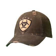 Ariat Embroidered Brown Baseball Cap 1582602 Ball Cap Ariat Distressed Baseball Cap