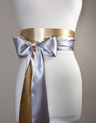 Gold Silver Sash Satin Sash Silver And Gold Sash Belt Etsy Gold Wedding Dress Sash Gold Sash Wedding Dress Sash