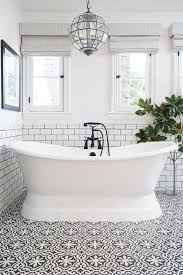 Black And White Patterned Floor Tiles Bathroom Featuring Bathroom Floor Tiles Gallerie B Serene Bathroom Black Bathroom Bathroom Makeover