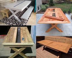 10 foot outdoor table plans. 13 Diy Cooler Table Plans To Build For Outdoor Beer Drinks Or Patio Picnic Free