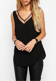 Womens Chiffon Sleeveless Top Blouse Womens Dressy Tank Tops Fashion Blouses For Women Chiffon Tank Tops