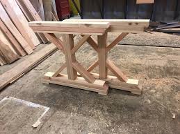 Unfinished Wooden X Base Farmtable Legs Trestle Wooden Table Etsy Diy Table Legs Farm Table Legs Farmhouse Table Legs